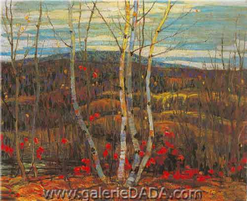 Alexander Y. Jackson, Maple and Birches Fine Art Reproduction Oil Painting