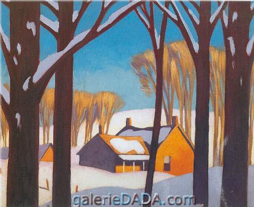 Alfred J. Casson, Winter House Fine Art Reproduction Oil Painting