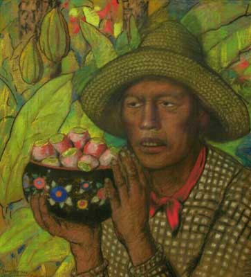 Alfredo Ramos Martinez, El Indio Con Tunas Fine Art Reproduction Oil Painting