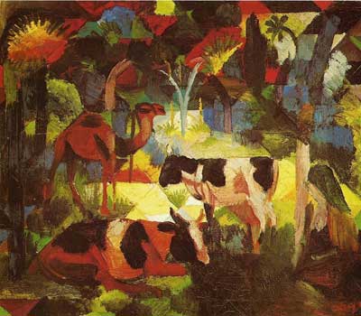 Landscape With Cows And Camel