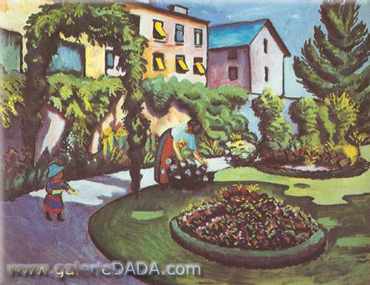 August Macke, Garden Picture Fine Art Reproduction Oil Painting