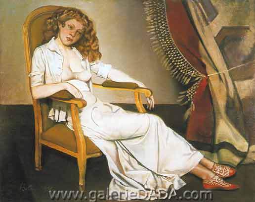 Balthasar Balthus, Young Girl with a White Skirt Fine Art Reproduction Oil Painting