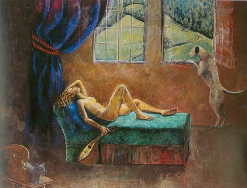 Balthasar Balthus, Girl with Mandolin Fine Art Reproduction Oil Painting