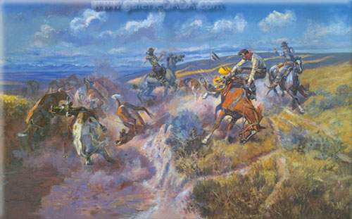 Charles M. Russell, Bringing Home the Spoils Fine Art Reproduction Oil Painting