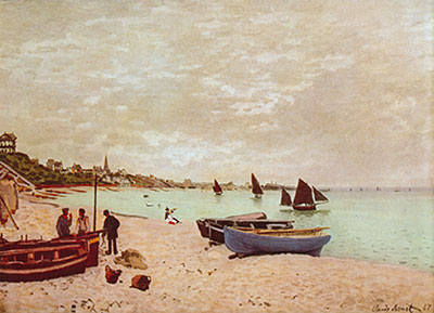 Claude Monet, The Beach at Sainte-Adresse Fine Art Reproduction Oil Painting