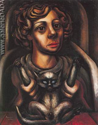 David Alfaro Siqueiros, Mujer y Gato Fine Art Reproduction Oil Painting