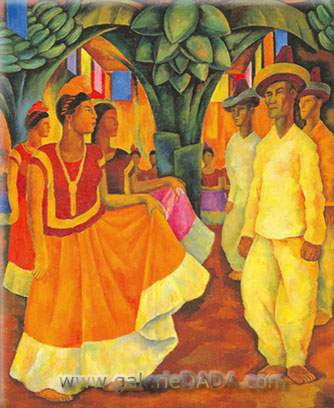 Diego Rivera, The Flowered Canoe Fine Art Reproduction Oil Painting