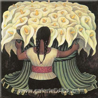 Diego Rivera, Flower Seller Fine Art Reproduction Oil Painting