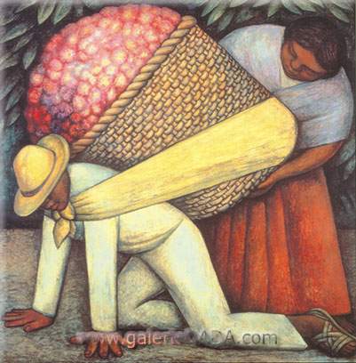 Diego Rivera, The Flower Carrier Fine Art Reproduction Oil Painting