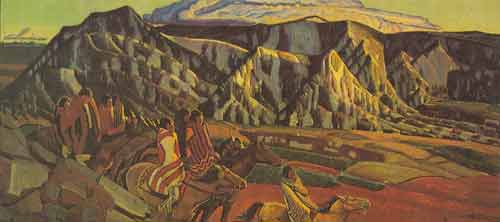 Ernest L. Blumenschein, Indians in the Mountains Fine Art Reproduction Oil Painting