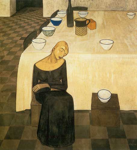 Felice Casorati, LAttesa Fine Art Reproduction Oil Painting