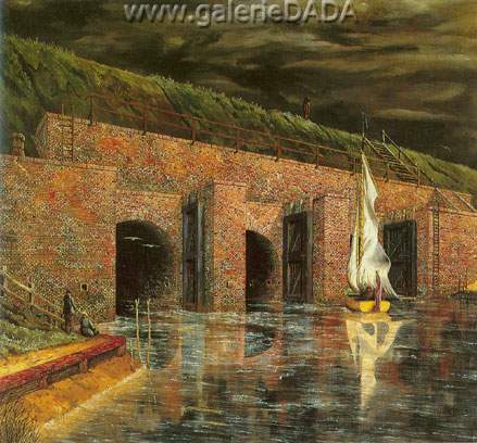 Franz Radziwill, Floodgate near Petershorn Fine Art Reproduction Oil Painting