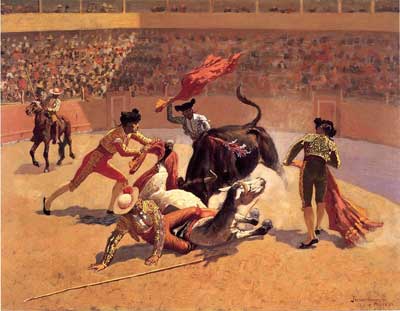 Frederic Remington, Bull Fight in Mexico Fine Art Reproduction Oil Painting