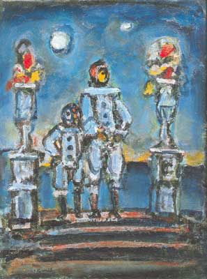 Georges Rouault, Blue Pierrots Fine Art Reproduction Oil Painting