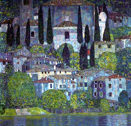 Gustave Klimt, Church at Cassone Fine Art Reproduction Oil Painting