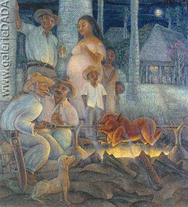 Hector Molne, Conga Camagueyana Fine Art Reproduction Oil Painting