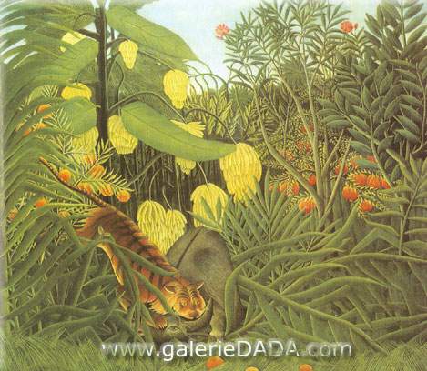 Henri Rousseau, Fight between a Tiger and a Buffalo Fine Art Reproduction Oil Painting