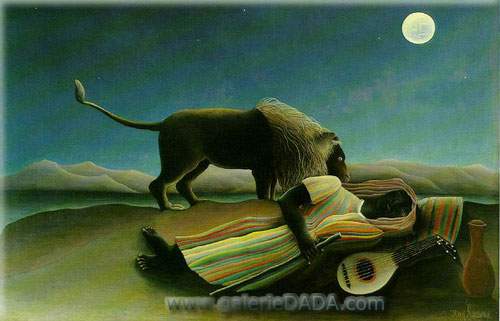 Henri Rousseau, The Sleeping Gypsy Fine Art Reproduction Oil Painting