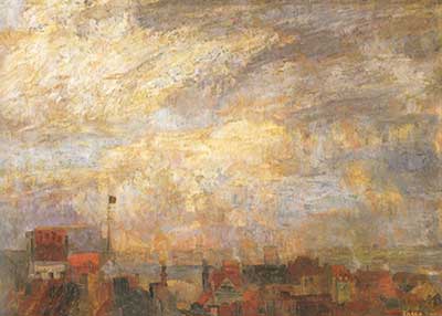 James Ensor, Rooftops of Ostend Fine Art Reproduction Oil Painting