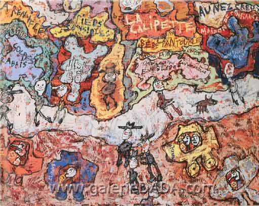 Jean Dubuffet, Village Life Fine Art Reproduction Oil Painting