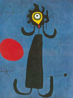 Joan Miro, Woman in Front of the Sun Fine Art Reproduction Oil Painting