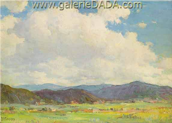 Joseph Henry Sharp, Taos Landscape Fine Art Reproduction Oil Painting