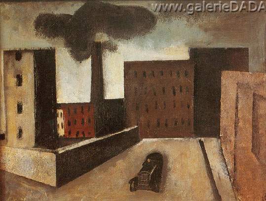 Mario Sironi, City Landscape (2) Fine Art Reproduction Oil Painting