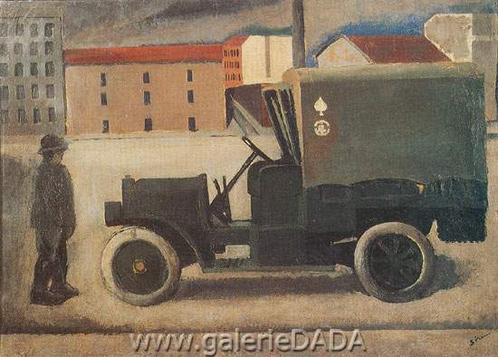 Mario Sironi, Truck Fine Art Reproduction Oil Painting