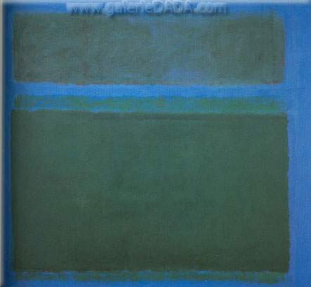 Mark Rothko, Blackish Green Tone on Blue Fine Art Reproduction Oil Painting