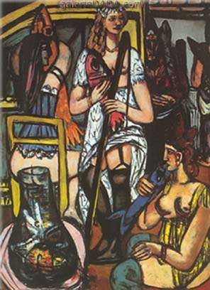 Max Beckmann, Quappi in Blue in a Boat Fine Art Reproduction Oil Painting