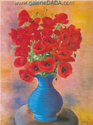 Moise Kisling, Coquelicots Fine Art Reproduction Oil Painting