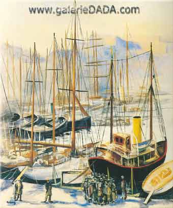 Moise Kisling, Marseille Port Fine Art Reproduction Oil Painting