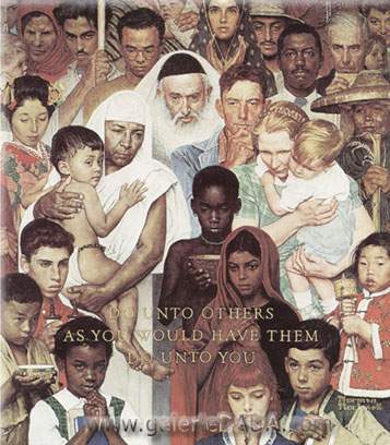 Norman Rockwell, Do Unto Others Fine Art Reproduction Oil Painting