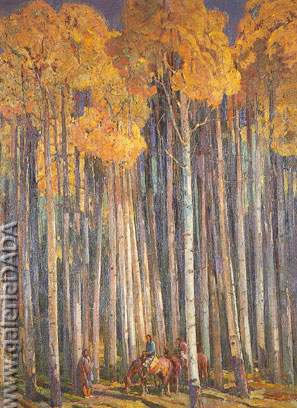 Oscar Berninghaus, Aspen Forest Fine Art Reproduction Oil Painting