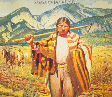 Oscar Berninghaus, Indian Farmer of Taos Fine Art Reproduction Oil Painting