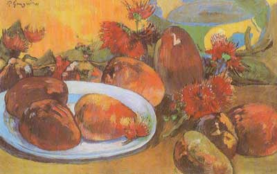 Paul Gauguin, Still Life with Mangoes Fine Art Reproduction Oil Painting