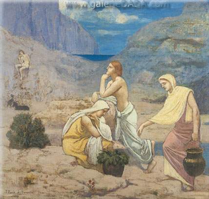 Pierre Puvis de Chavannes, The Dream Fine Art Reproduction Oil Painting