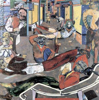 R.B. Kitaj, Cecil Ct London WC2 (The Refugees) Fine Art Reproduction Oil Painting