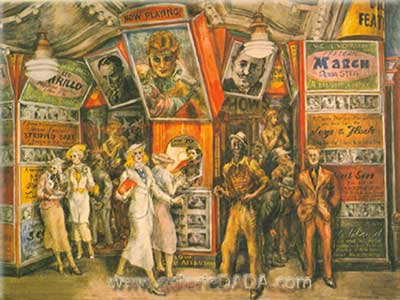 Reginald Marsh, Twenty Cent Movie Fine Art Reproduction Oil Painting