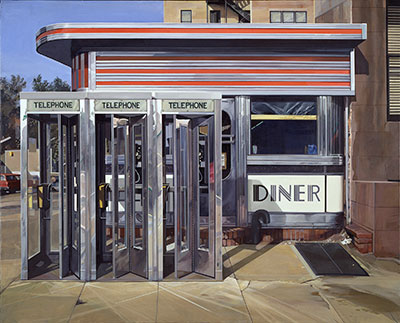 Richard Estes, Telephone Booths Fine Art Reproduction Oil Painting