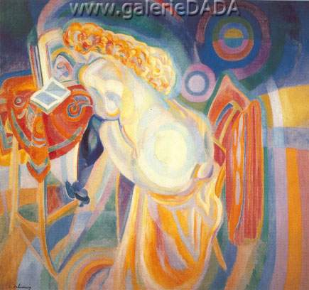 Robert & Sonia Delaunay, Nude Woman Reading Fine Art Reproduction Oil Painting