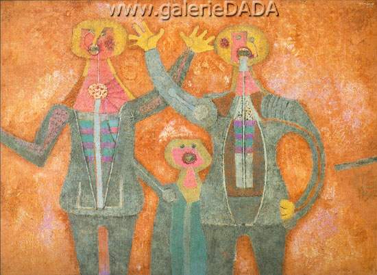 Rufino Tamayo, Three Personages Singing Fine Art Reproduction Oil Painting