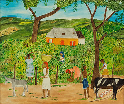 Seneque Obin, Cap-Haitien Rural Scene  Fine Art Reproduction Oil Painting