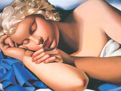 Tamara de Lempicka, The Sleeping Girl (Kizette) Fine Art Reproduction Oil Painting