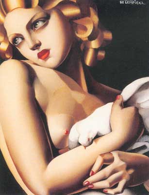 Tamara de Lempicka, Woman with Dove Fine Art Reproduction Oil Painting