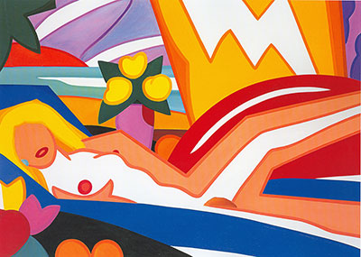 Tom Wesselmann, Sunset Nude (Squared Off) Fine Art Reproduction Oil Painting