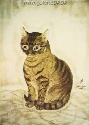 Tsuguharu Foujita, Cat 2 Fine Art Reproduction Oil Painting