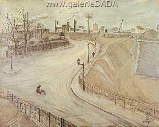 Tsuguharu Foujita, Parisian Landscape Fine Art Reproduction Oil Painting