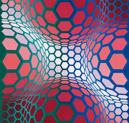 Victor Vasarely, Pillango II Fine Art Reproduction Oil Painting