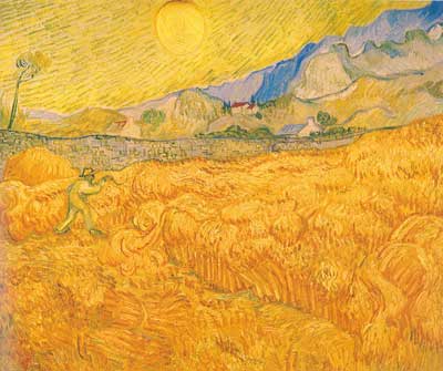 Vincent Van Gogh, Wheat Field Behind St Pauls Hospital Fine Art Reproduction Oil Painting